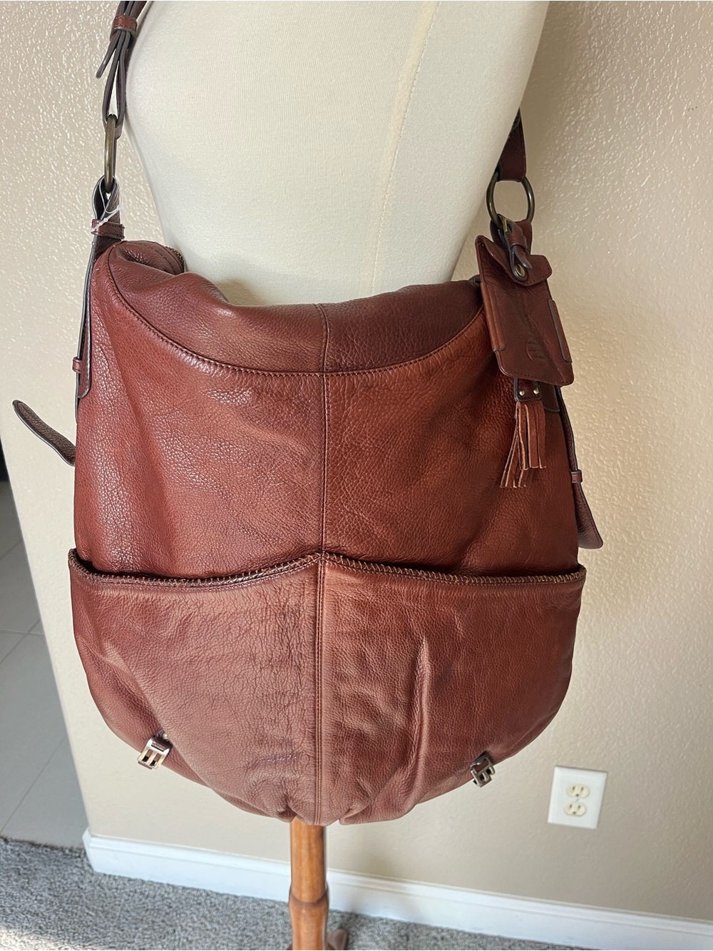 Hayden Harnett Brown leather XL handbag crossbody - Picture 7 of 12